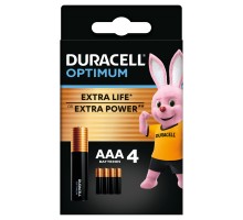 Батарейка Duracell Optimum AAA лужні 4 шт. в упаковці (5015596)