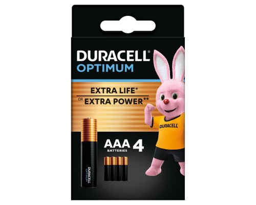 Батарейка Duracell Optimum AAA лужні 4 шт. в упаковці (5015596)