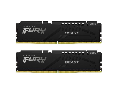 Модуль пам'яті для комп'ютера DDR5 16GB (2x8GB) 5200 MHz Beast Black Kingston Fury (ex.HyperX) (KF552C36BBEK2-16)