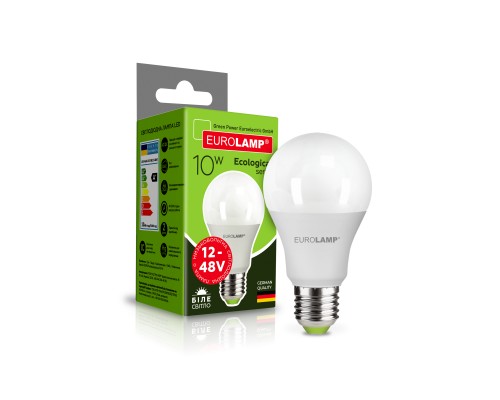 Лампочка Eurolamp LED ECO A60 10W E27 4000K 12-48V (LED-A60-10274(12-48V))