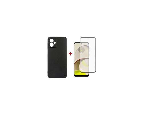 Чохол до мобільного телефона Dengos Kit for Motorola G14 case + glass (Black) (DG-KM-48)