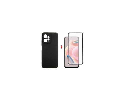 Чохол до мобільного телефона Dengos Kit for Xiaomi Redmi Note 12 4G case + glass (Black) (DG-KM-44)