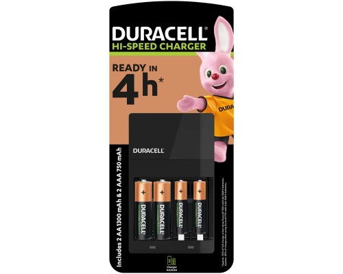 Зарядний пристрій для акумуляторів Duracell CEF14, 4 години, 1 шт. (Includes 2 AA1300mAh & 2 AAA750mAh) (5007497 / 5004990)