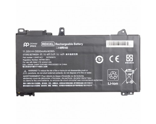 Акумулятор до ноутбука HP ProBook 440 G6 (RE03XL, HSTNN-0B1C) 11.55V 3500mAh PowerPlant (NB461509)