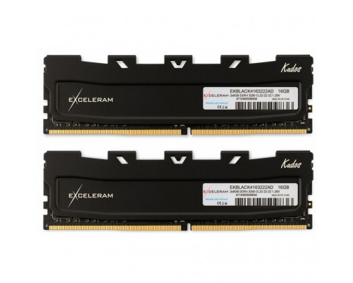 Модуль пам'яті для комп'ютера DDR4 16GB (2x8GB) 3200 MHz Black Kudos eXceleram (EKBLACK4163222AD)