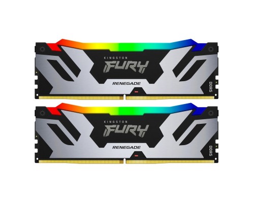 Модуль пам'яті для комп'ютера DDR5 32GB (2x16GB) 6400 MHz Renegade Silver RGB Kingston Fury (ex.HyperX) (KF564C32RSAK2-32)