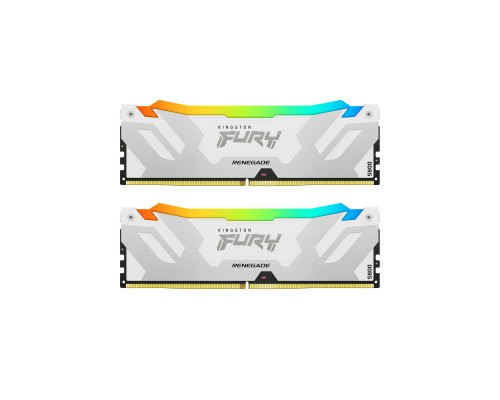 Модуль пам'яті для комп'ютера DDR5 64GB (2x32GB) 6000 MHz Renegade RGB White XMP Kingston Fury (ex.HyperX) (KF560C32RWAK2-64)