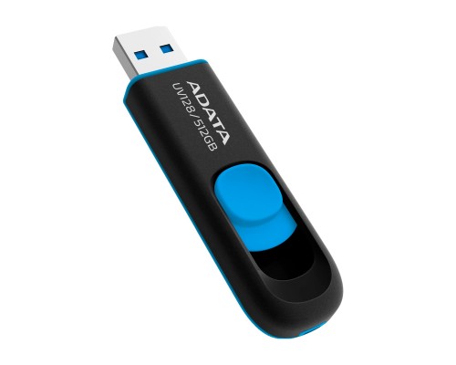 USB флеш накопичувач ADATA 512GB AUV 128 Black/Blue USB 3.2 (AUV128-512G-RBE)