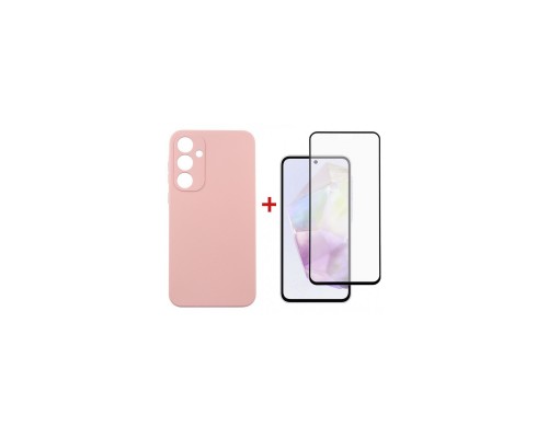 Чохол до мобільного телефона Dengos Samsung Galaxy A35 5G + Glass Pink (DG-KM-91)