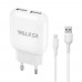 Мережевий зарядний пристрій (адаптер) 2в1 WALKER WH-33 2USB / 2.4A + Data Cable USB to Lightning white