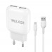 Мережевий зарядний пристрій (адаптер) 2в1 WALKER WH-33 2USB / 2.4A + Data Cable USB to Micro white