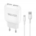 Мережевий зарядний пристрій (адаптер) 2в1 WALKER WH-33 2USB / 2.4A + Data Cable USB to Type-C white