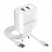 Мережевий зарядний пристрій (адаптер) 2в1 WALKER WH-27 2USB / 2.1A + Data Cable USB to Micro white