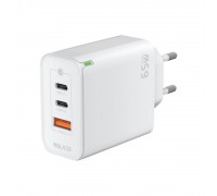 Мережевий зарядний пристрій (адаптер) WALKER WH-45 65W GAN PD1_65W / PD2_30W / QC3.0_18W white