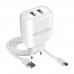 Мережевий зарядний пристрій (адаптер) 2в1 WALKER WH-27 2USB / 2.1A + Data Cable USB to Type-C white