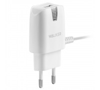 Мережевий зарядний пристрій (адаптер) 2в1 WALKER WH-13 1USB / 1A + Data Cable USB to Lightning white