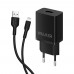 Мережевий зарядний пристрій (адаптер) 2в1 WALKER WH-26 1USB / 2.1A + Data Cable USB to Lightning black