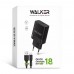 Мережевий зарядний пристрій (адаптер) 2в1 WALKER WH-35 1USB / QC3.0 / 3A / 18W + Data Cable USB to Lightning black