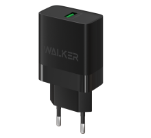 Мережевий зарядний пристрій (адаптер) WALKER WH-35 1USB / QC3.0 / 3A / 18W black