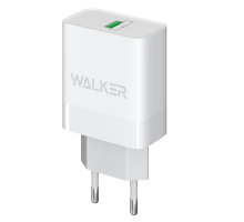 Мережевий зарядний пристрій (адаптер) WALKER WH-35 1USB / QC3.0 / 3A / 18W white