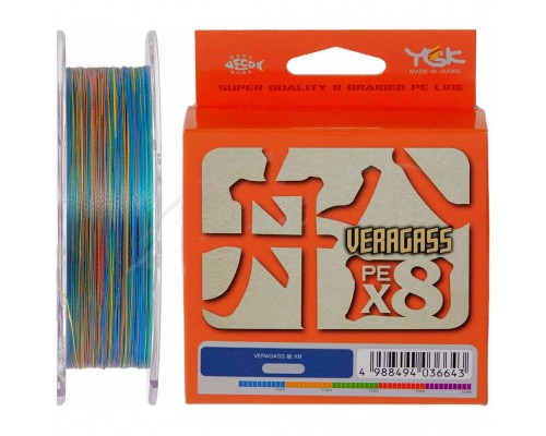 Шнур YGK Veragass Fune X8 150m Multi Color 1.5/0.205mm 30lb/12.5kg (5545.02.64)