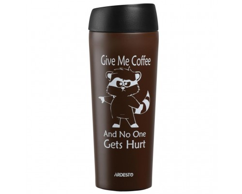 Термочашка Ardesto Coffee Time Raccoon 450 мл Brown (AR2645DML)