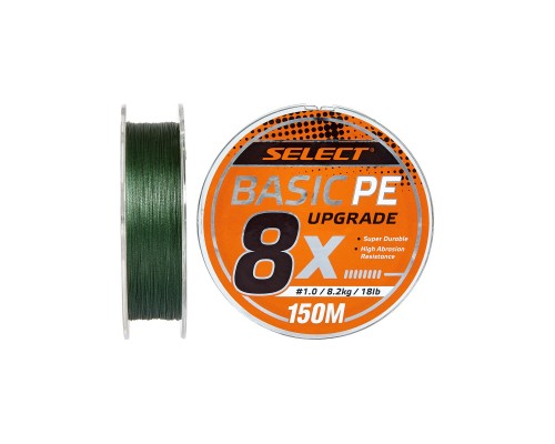 Шнур Select Basic PE 8x 150m Dark Green 0.8/0.12mm 14lb/6kg (1870.31.33)