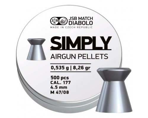 Пульки JSB Diabolo Simply 4,5 мм, 0.535 г, 500 шт/уп (001246-500)