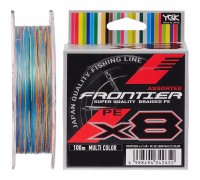 Шнур YGK Frontier X8 Assorted Multi Color 100m 2.5/0.260mm 25lb/11.3k (5545.03.45)
