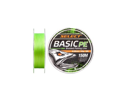 Шнур Select Basic PE 150m Light Green 0.08mm 8lb/4kg (1870.18.11)
